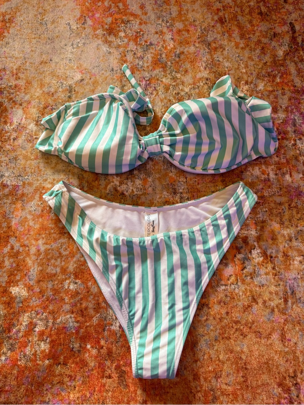 Kenny Flowers Mint and White Striped Bikini